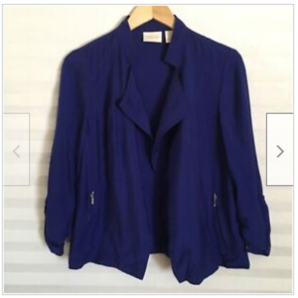 Chico's Size 1 Open Front Cardigan Jacket 3/4 Sleeve